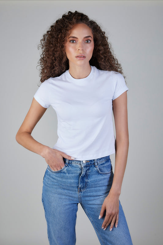 Playera Corta Blanca Dama - Million Hands