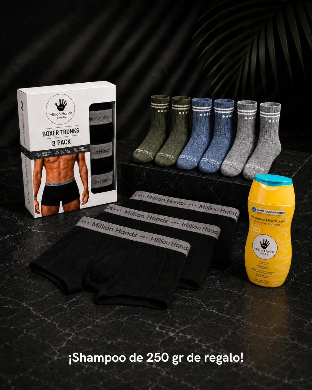 3 pack boxer hombre + 3 pack calcetín hombre