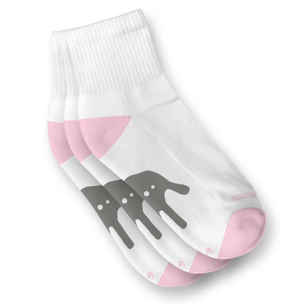 Calcetines Hands Rosa Claro Niña Algodón Ultra-Suave 3 Pack - Million Hands