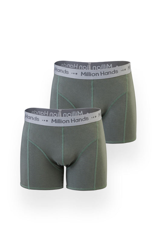 Boxer Corto Brief Caballero 2 Pack Verde Militar - Million Hands
