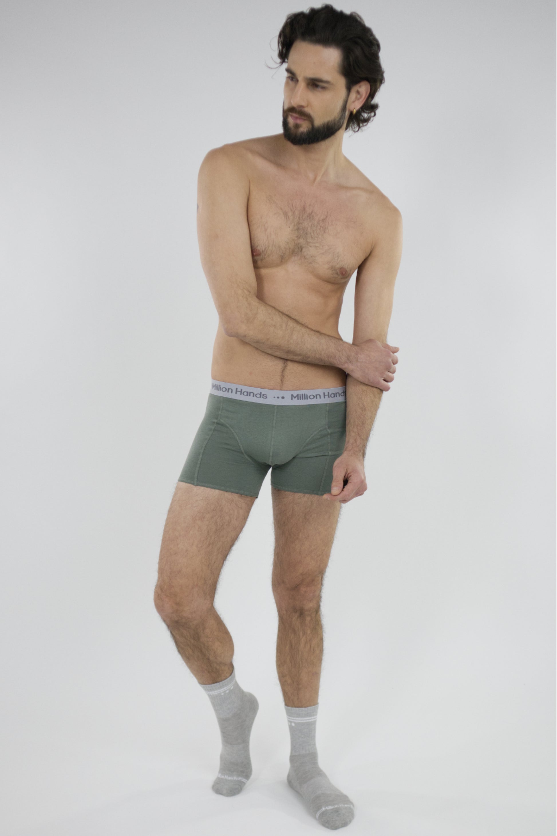 Boxer Corto Brief Caballero 3 Pack Color Verde Militar - Million Hands