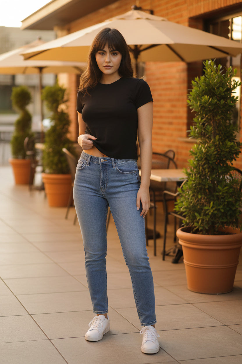 Essential Crop Top – Black Cotton - Million Hands