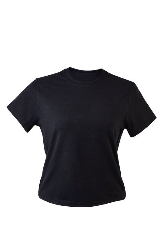 Essential Crop Top – Black Cotton - Million Hands