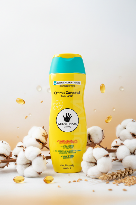 Crema Corporal con Extracto de Algodón, Vitamina E y Té Verde (400g / 14.1 oz)