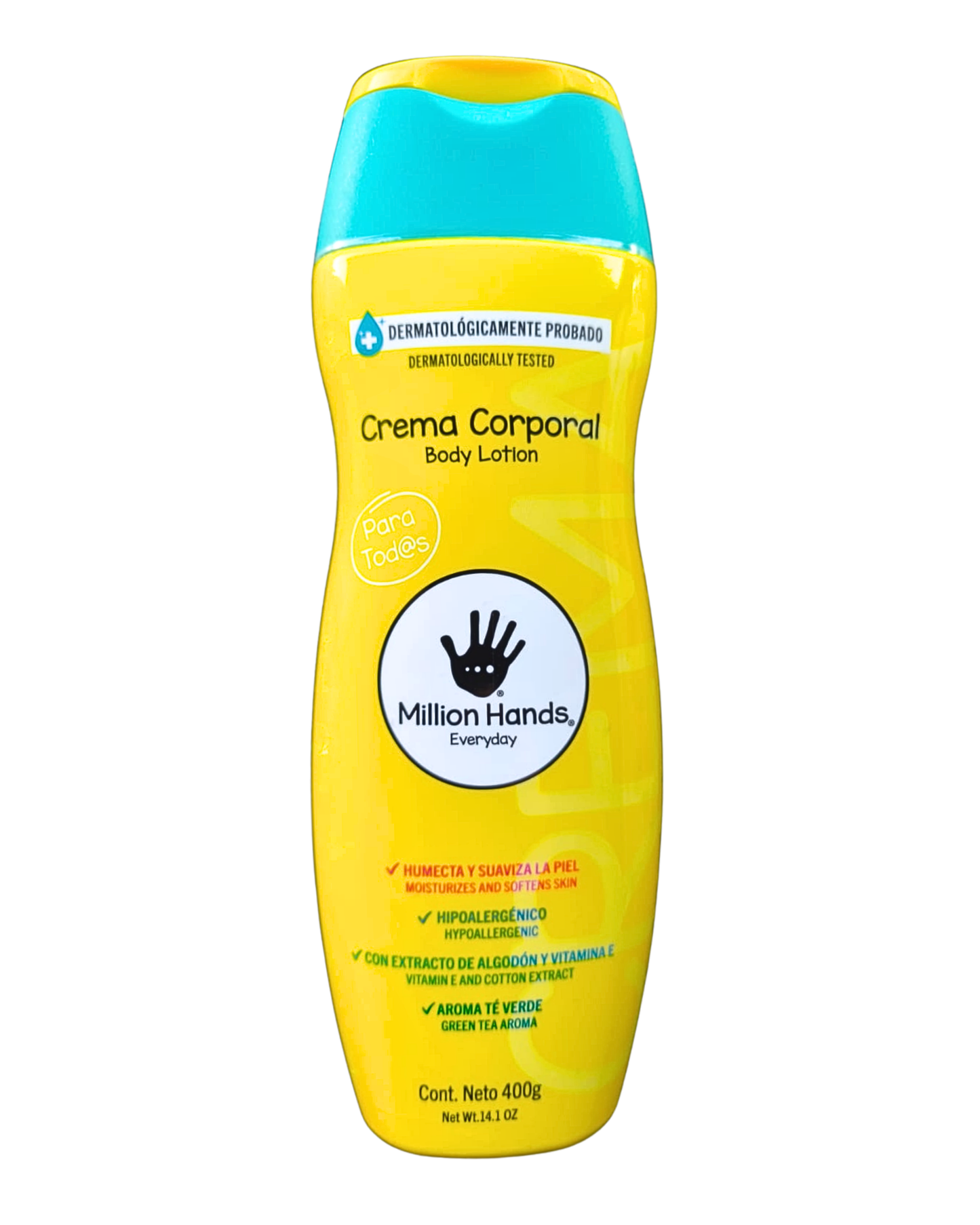 Million Hands Everyday Crema Corporal con Extracto de Algodón, Vitamina E y Té Verde (400g / 14.1 oz)