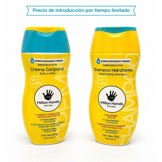 Kit Ritual de Suavidad: Shampoo Hidratante + Crema Corporal - Million Hands