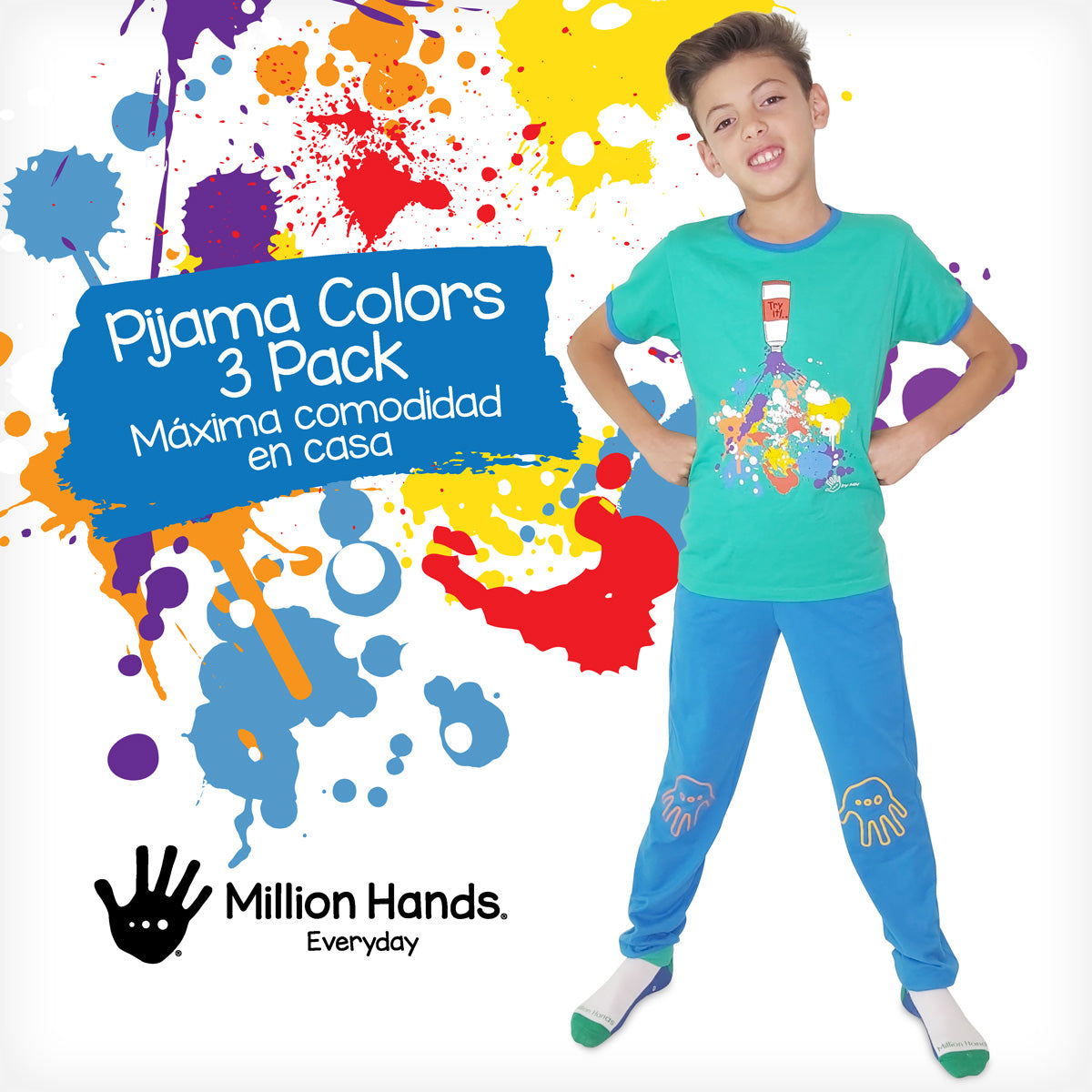 Pijama Colors Niño Million Hands 3-Pack - Million Hands