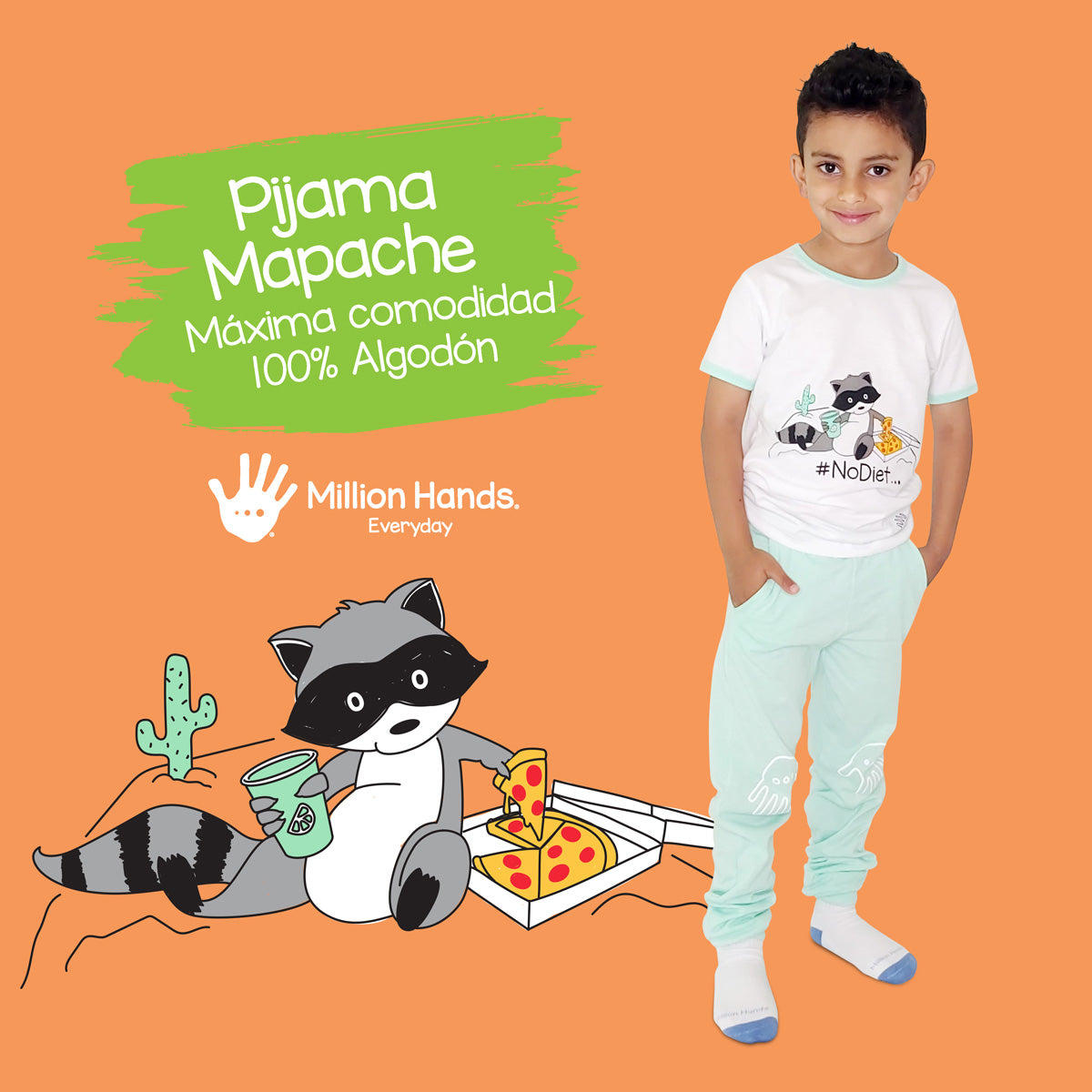 Pijama Mapache Niño - Million Hands 3 Pack - Million Hands