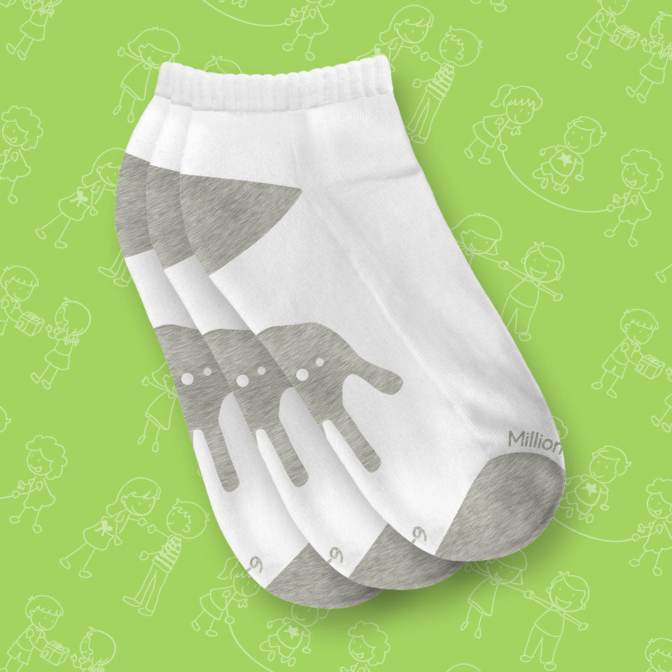 Calcetines Medio Sport Gris Jaspe Unisex Algodón Ultra-Suave 3 Pack - Million Hands